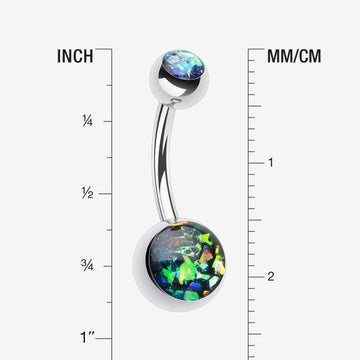 Detail View 1 of Opal Sparkle Shower Basic Belly Button Ring-Black